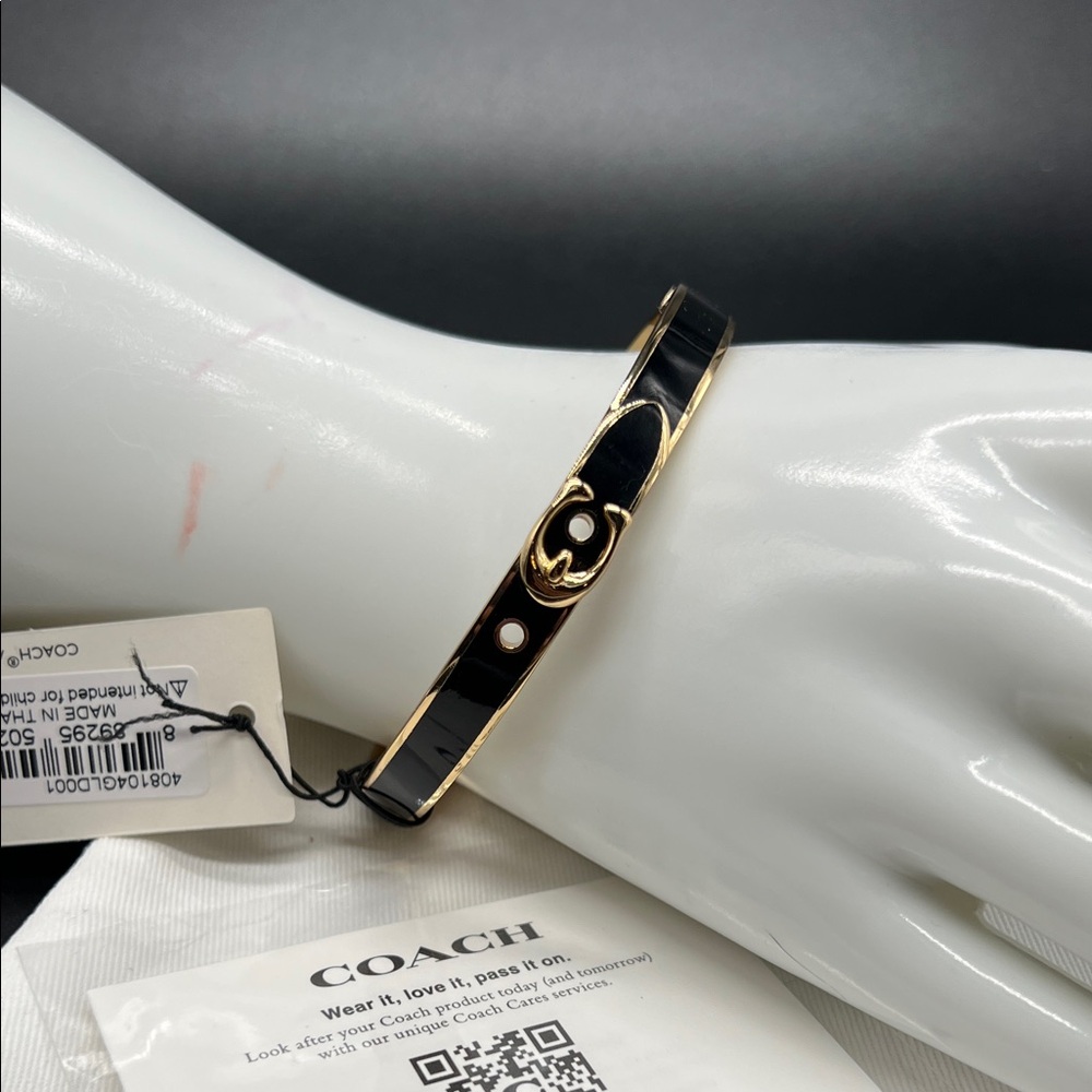 Coach Black and Gold Enamel Bracelet